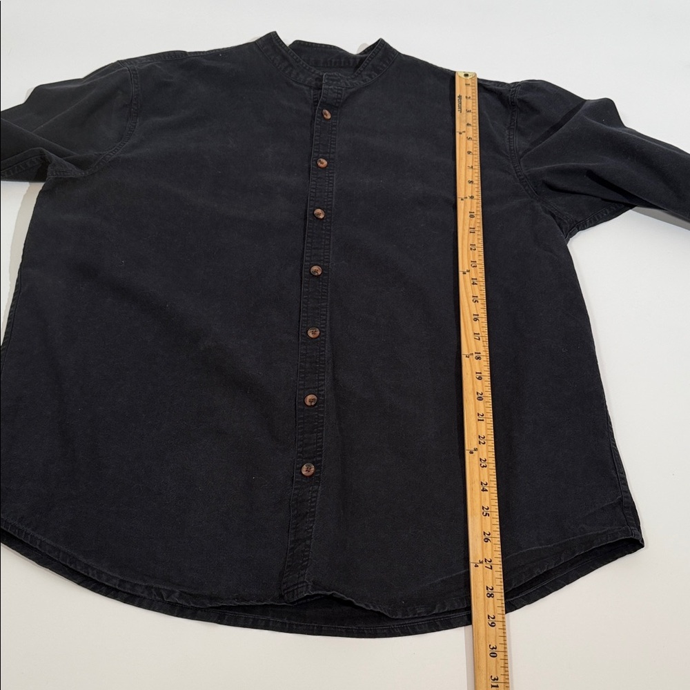 J. Peterman Long Sleeve Button Down Shirt Top Size L Black - Picture 6 of 10